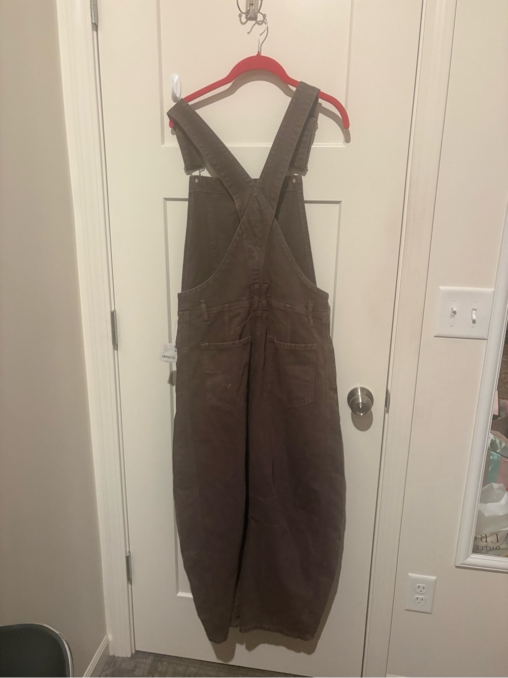 Free People We The Free Good Luck Barrel Overalls Small : Chocolate Mousse NWT - Picture 5 of 7